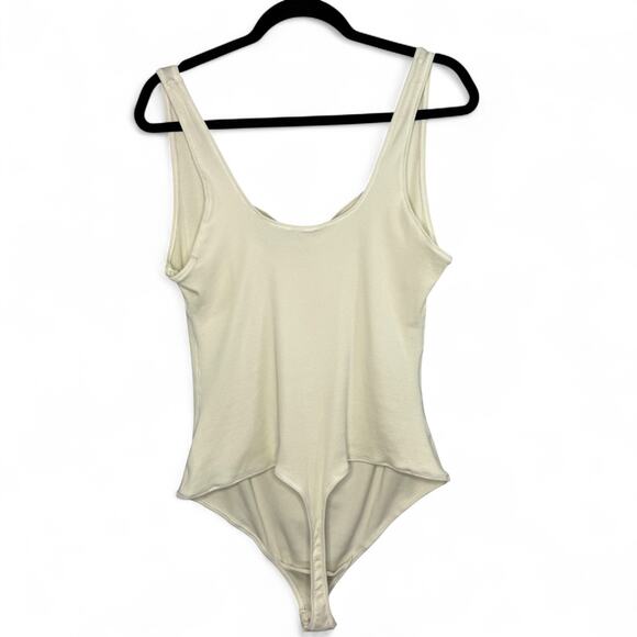 Skims Bodysuit 4X Ribbed Square Neck Bone Stretch Tank Top Elevated Basics NWT - Picture 3 of 9